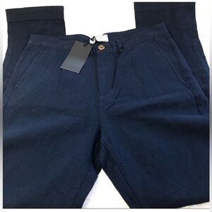 Five Four Linen Blend Pleated Skinny Trouser 33 waist